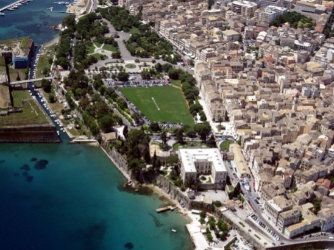 View of the cricket ground in Corfu Town
